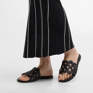 NIB Gianvito Rossi Amalfi Flat Sandals Shoes Black 8